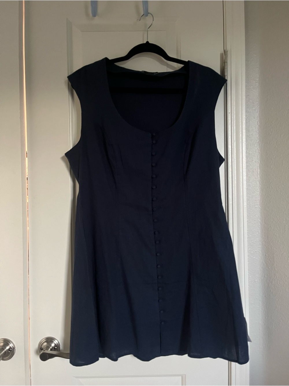 asos NWT navy blue button up dress sz US 10 (runs large)